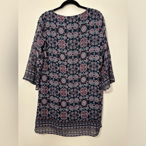 Blue Rain Women’s Long Sleeve Navy Paisley Dress Size M - Picture 2 of 3